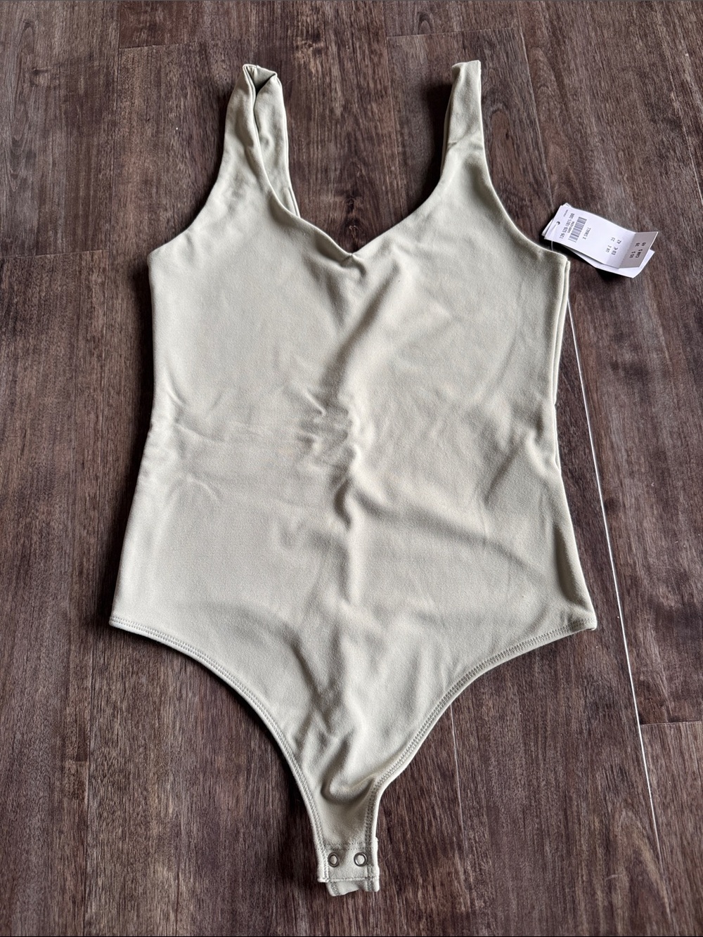 Abercrombie & Fitch Light Olive Green Ribbed Bodysuit